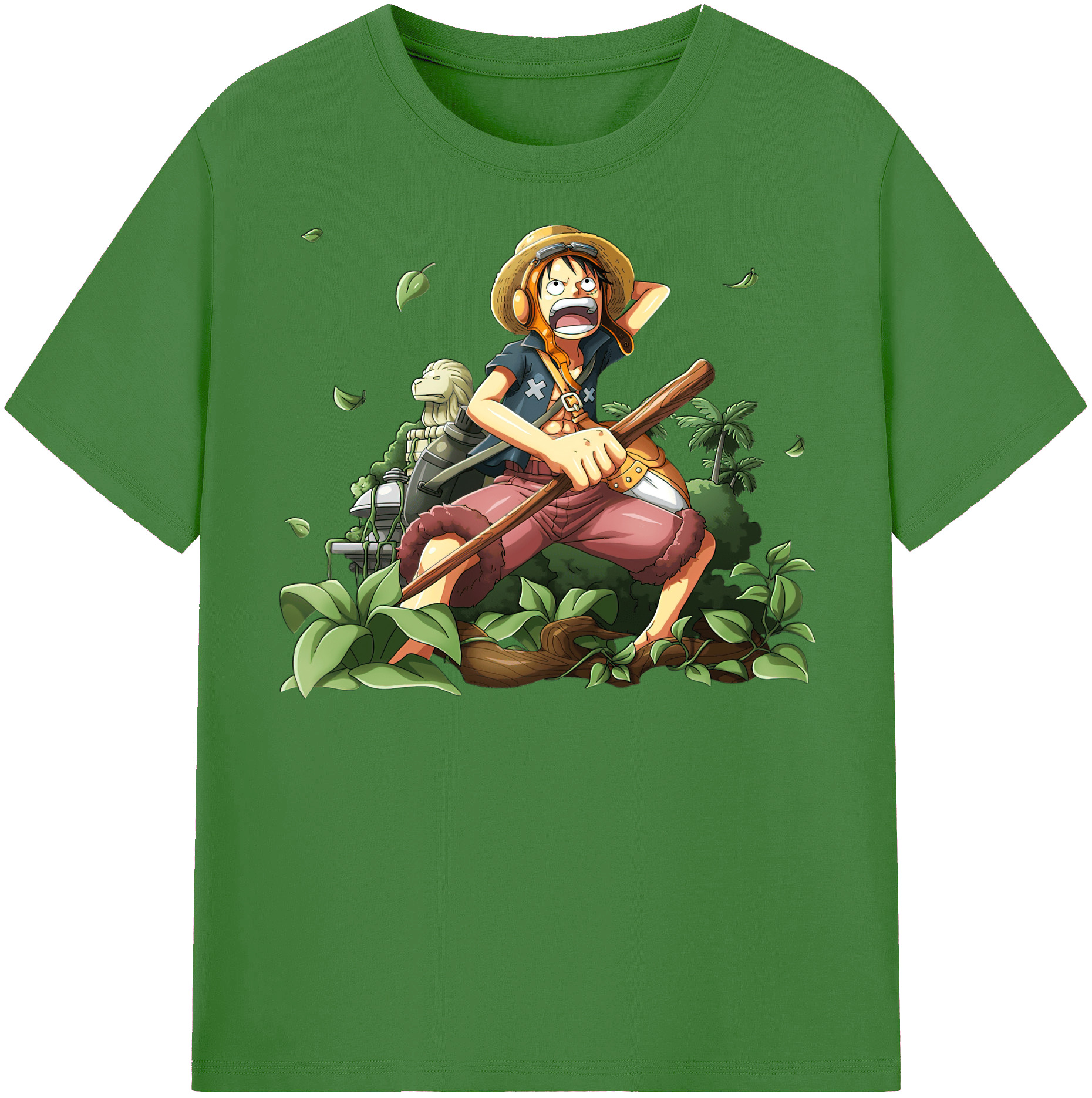 ワンピース モンキー・D・ルフィ ONE PIECE Monkey D. Luffy レディースカジュアルプリントTシャツ（綿100％）